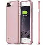 iPhone 7 Plus Battery Case,U-good 4880mAh Ultra Slim(0.52 in) Lightweight(3.9oz) Portable Charger for iPhone 7 Plus(5.5 inch) w/ Lighting Port Charging Case Extended Battery Pack Power Cases-Rose Gold