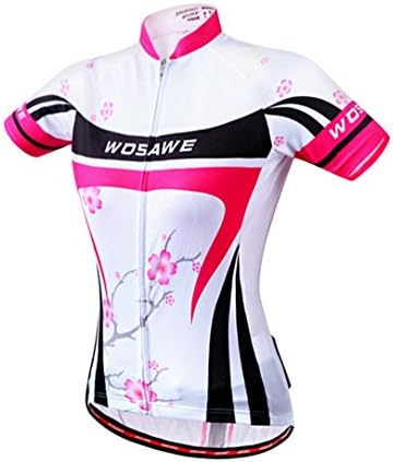 Womens Cycling Jersey Wosawe Short Sleeve Cycle Racing Shirt Shorts Bicycle Bike Girl Sportwear Clothing D403 (Shirts 01, L)