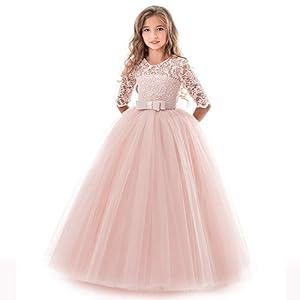 Siphly meisjes kinderen kant tule bruiloftsjurk prinses jurken feestelijk meisjes jurk voor kinderen prinses kanten jurk…