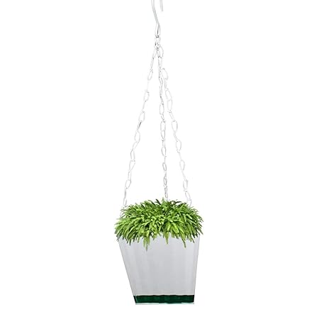 Ascent Homes Metal Wall Bracket with Hanging Triangular gal Planter-Green