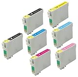 7 Pack Elite Supplies ® Remanufactured Inkjet Cartridge Replacement for #79 T079 T0791, Epson T079120 T079220 T079320 T079420 T079520 T079620 Works With Epson Artisan 1430, Epson Stylus Photo 1400 (2 Black, 1 Cyan, 1 Magenta, 1 Yellow, 1 Light Cyan, 1 Light Magenta)