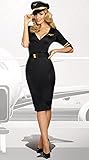 Dreamgirl Women's Flight Captain, Black, L