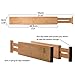Unuber Bamboo Drawer Dividers, Cabinet Drawer Organizers Separators Partitions for Home Office Dresser Bathroom Bedroom Desk Closet，Adjustable 4 Set Natural Brown