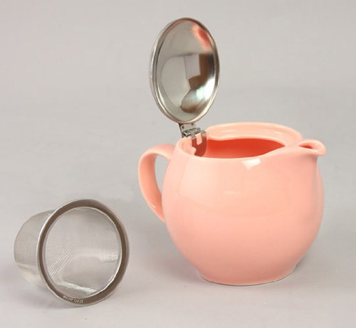 ZEROJAPAN 15oz Round Teapot with SLS Lid and Infuser (rose) - Thumbnail 3