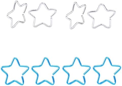 8pcs 20G Stainless Steel Tiny Niobium Heart\Star Captive Ring Daith Ear Cartilage Earring Rook Tragus Helix Piercing Nose Ring Nose Hoop