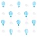 Cieovo Pastel Cloud Hot Air Balloon Garland Up Up and Away Photo Prop Perfect for Themed Birthdays, Baby Showers, Weddings Decor 110 Inch/2.8M Each, Pack of 2, Each String 36 Pieces of Paper (Blue)