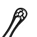 FINGER LOVE Handmade Carved Wood 2-Prong Vintage Style Hair Stick Double01 (Black Ebony)