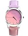 Women Quartz Watches COOKI Clearance Female Watches on Sale Lady Watches Cheap Watches Leather Watch-H15 (Purple pink)