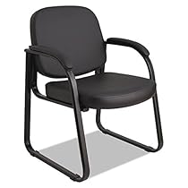 Alera 2824G Genaro Series Sled Base Guest Chair, Black Vinyl