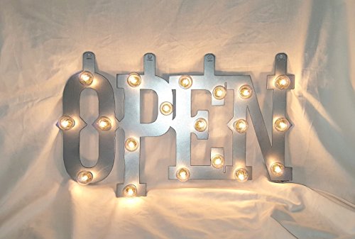Open lighted sign marquee vintage inspired