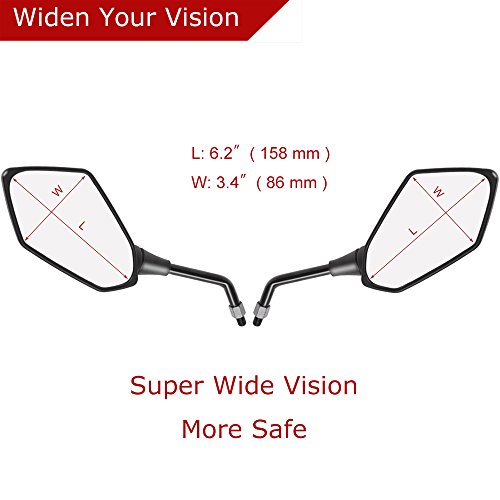 image for Goodway Universal Motorcycle Mirrors with M8 M10 Clockwise and Counter