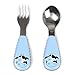 Skip Hop Baby Zoo Little Kid and Toddler Fork and Spoon Utensil Set, Multi Cheddar Cow