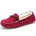 SUNROLAN Women Winter Flats Fashion Suede Snow Shoe Fur-lined Moccasins Driving Shoes Slip on Loafers 821