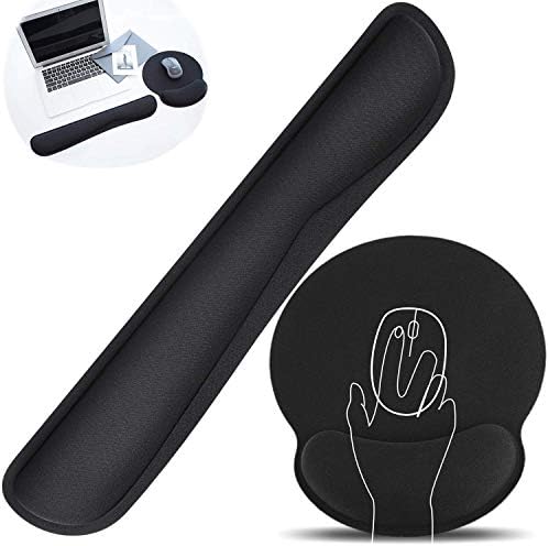 Gamtec Gaming Ergonomic Mouse And Keyboard Pad with Wrist Support Non Slip Gel MousePad Hand Wrist Rest Pad Set For Computer Laptop,Office Home Pain Relief(Set Of 2)
