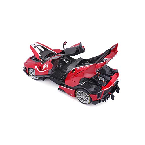 Bburago Ferrari FXX-K EVO: hochwertiges Modellauto im MaÃstab 1:18, Ferrari Signature Edition, Kofferraum, Türen und Motorhaube zum Ãffnen, lenkbar, 27 cm, rot #54 (18-16908R) – Bild 6