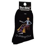 The Girls Socks-Quilting Girl-Black, Sock Size:9-11