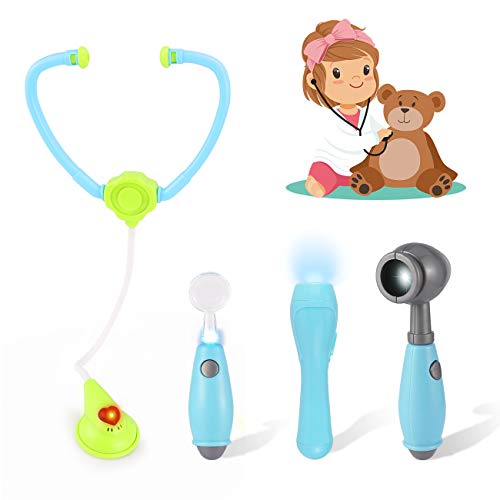 Vandora Durable Kids Doctor Kit with Electronic Stethoscope and 12 Medical Doctor’s Equipment, Packed in a Sturdy Gift Case