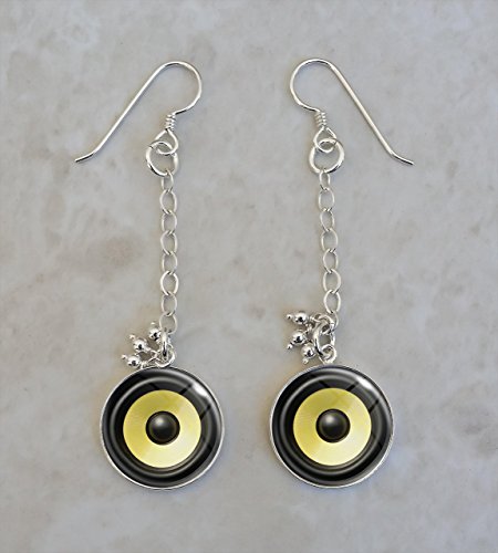 Audio Stereo Speaker Subwoofer .925 Sterling Silver Earrings - Thumbnail 2