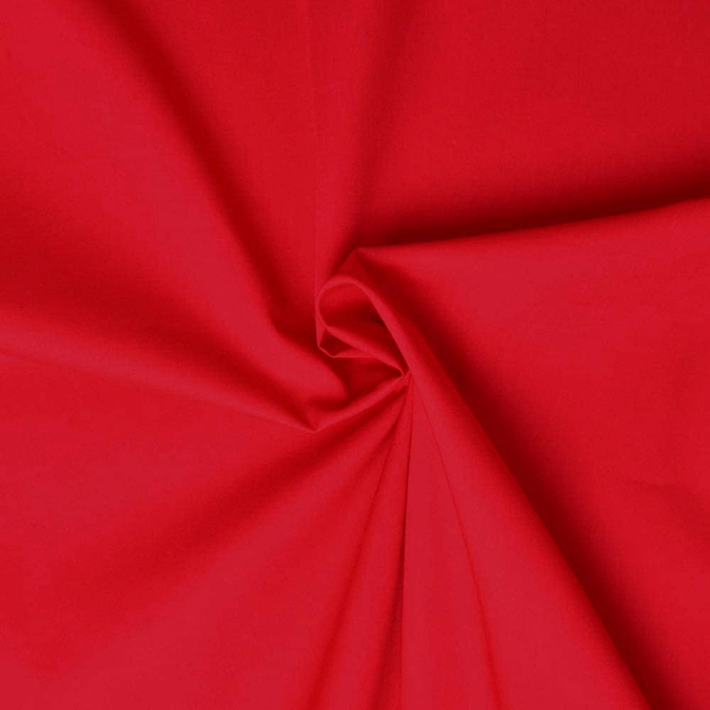 Cotton poplin Fabric - Sold by Fabric piece - Poplin Cotton Fabric Available in 11 Colours (3m x 1m46, Red) — image 1