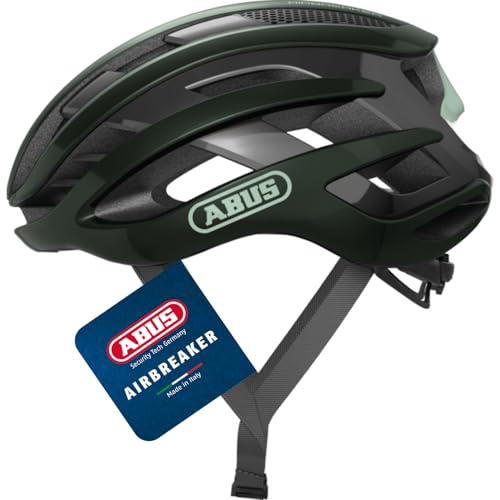 ABUS Rennradhelm AirBreaker - High-End Fahrradhelm für den professionellen Radsport - für Jugendliche und Erwachsene - Helm für Damen und Herren - Grü
