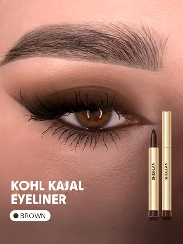 SHEGLAM Bold Moves Cream Eyeliner Pencil – Waterproof Kohl Eyeliner, Smooth Cream Formula, Long-Lasting Smudge-Resistant Eye Liner with Built-In Sharpener & Rich Color Payoff (Brown)
