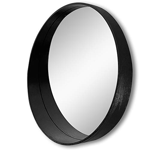 A Rated Trading Round Bamboo Mirror (Black) 20 Inches Vanity