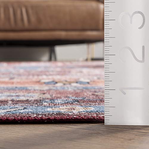 NuLOOM Zena Machine Washable Medallion Area Rug, 8' X 10', Rust on