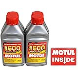 Motul (4 Pack) 100949 RBF 600 DOT 4 100% Synthetic Factory Line Racing Brake Fluid with Premium Motul Sticker (4)