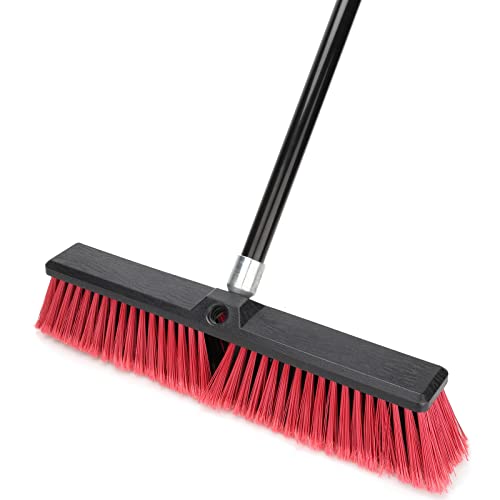 Garden Brush Outdoor Heavy Duty,163cmTelescopic Long Handle with 18" Wide Stiff Bristles Concrete Brooms Floor Brush for Sweeping Driveway Yard Tile Garden Swimming Pool Various Rough Surfaces