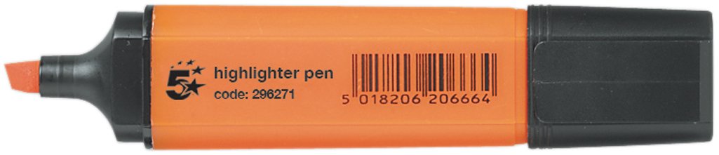 5 Star Office Highlighter Chisel Tip 1-5mm Line Orange (Pack of 12)
