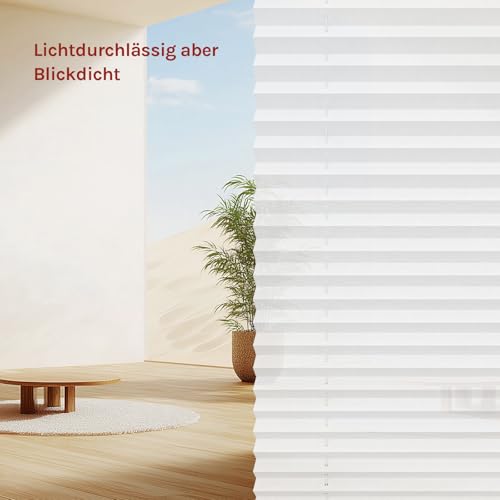 Woltu # 325 Pleated Klemmfix without Drilling, Blinds, Folding Roller Blind, Easyfix, Clamped, Roller Blind, Opaque Privacy Screen for Windows
