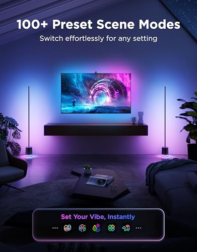 Govee Floor Lamp 3 with Luminblend+ Technology, 2100lm Standing Lamp, Work with Matter,1000K-10000K Modern Floor Lamps for Living Room, Bedroom, Office, Corner Lamp with Dynamic Scenes, DaySync