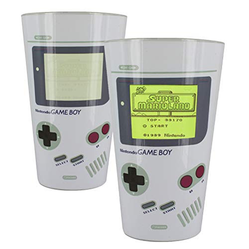 Paladone Nintendo Officially Licensed Merchandise, Color Changing Gameboy Pint Glass
