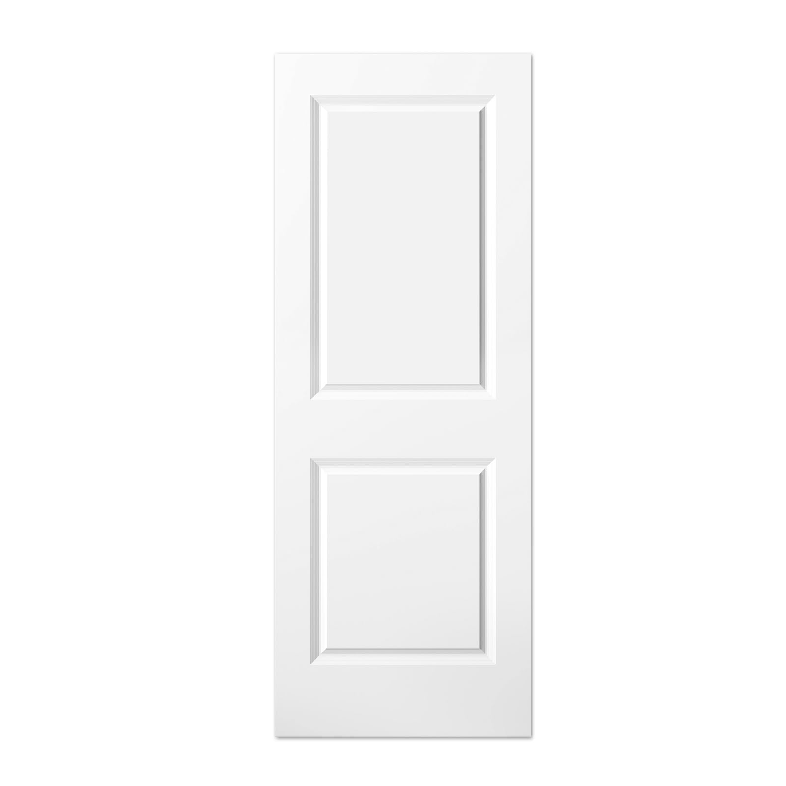 Photo 1 of BARNSMITH 30x80 in Raised 2-Panel Square Top Smooth White Primed Molded Door Slab, Paintable Hollow Core Interior Door Panel, for Swing, Pocket, Sliding Door, Durable and Lightweight