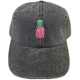 AKA Sorority Ivy Stand Vintage Black Embroidered Baseball Cap, Adjustable Cloth Strap