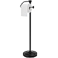 Toilet Paper Holder Stand, Toilet Paper Stand with Stable Weighted Base, Large Capacity Black Toilet Paper Holder Stand with