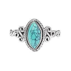 Rubicrafts Turquoise Stone Ring 925 Sterling Silver