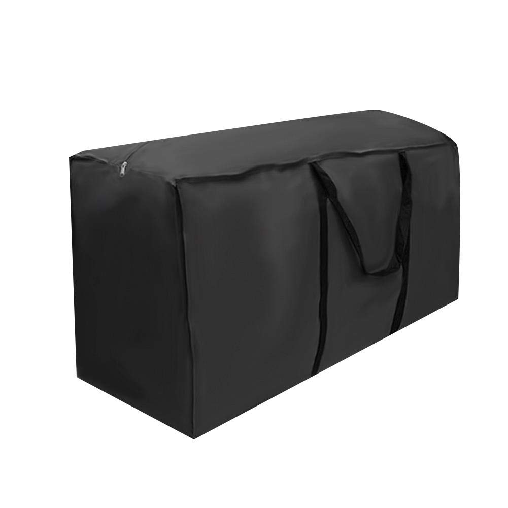Alomejor Furniture Storage Bag Black 210D Oxford Dust-Proof Patio Cushion Storage Bag Waterproof Veranda Bag with Small Carry Bag for Furniture Cover(122 * 39 * 55)