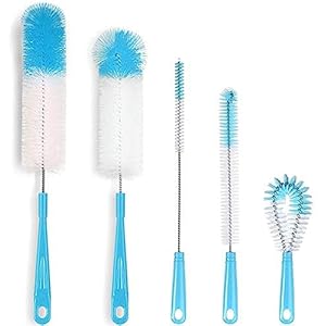 5 Pack Bottle Brushes, 16" Long Handle Bottle Cleaning Brush,Water Bottle Brush,Flexible Bottle Brush Cleaner for Washing Narrow Neck Beer Glasswares,Sports Bottle,Baby Bottle,Wine Decanter