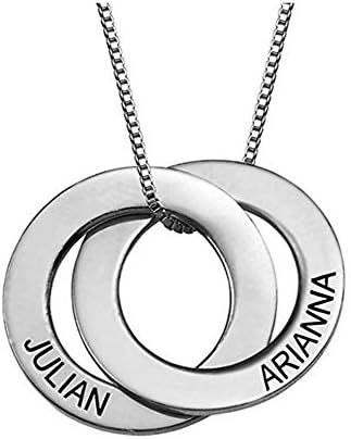 luckyid Russian Ring Necklace in Silver with Engrave Name Personalized & Custom Made