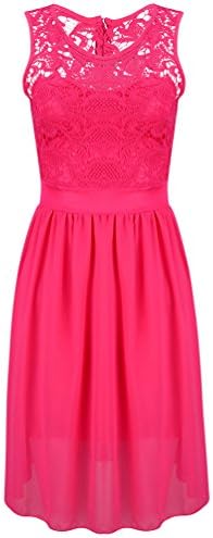 Ealafee Women's Short Lace Bridesmaid Dress for Wedding Bridal Gown for Juniors