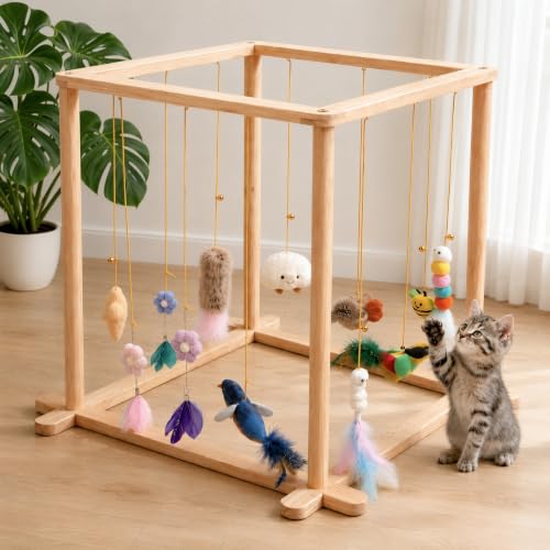 Ollie’s den Wooden Cat Play Gym