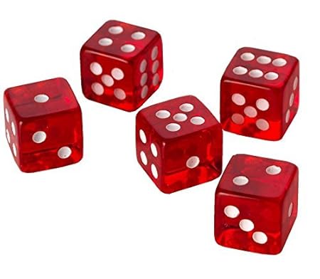 10 RED CASINO STYLE DICE / CRAPS - LARGE 19MM NEW
