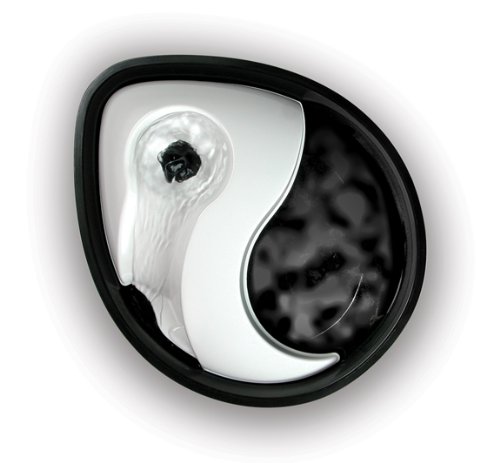 Pioneer Pet Raindrop Fountain, Pet Drinking Fountains (60 oz, Plastic -Black & White)
