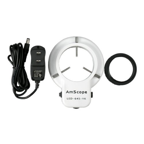 AmScope LED-64S 64 LED Microscope Ring Light with Dimmer