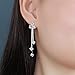 YOQUCOL Women Cubic Zirconia Crystal Long Drop Dangle Clip On Earrings For Not Pierced Women