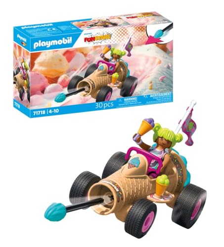 PLAYMOBIL | Fun Stars | Cono de Helado Veloz | Juguete para Mayores de 4 anos | Regalo Ideal para ninos | Auto de Juguete | con Motor de Retroceso y funcion de Disparo | 71717