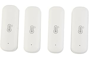 Thermometer Hygrometer Sensor Smart Temperature Humidity Monitor for Tuya Home/Automation, -20℃-60℃, ±1℃/±5%RH, 2.4GHz, 4 Pac