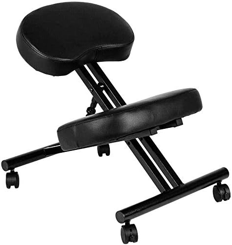 ORTHOLOGICS Kneeling Chair Orthopaedic Stool Ergonomic Posture Office Frame Seat Black - 2020 Model