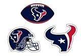 NFL Houston Texans Stickers Variety Pack of 3 with Football Trivia Combo Set